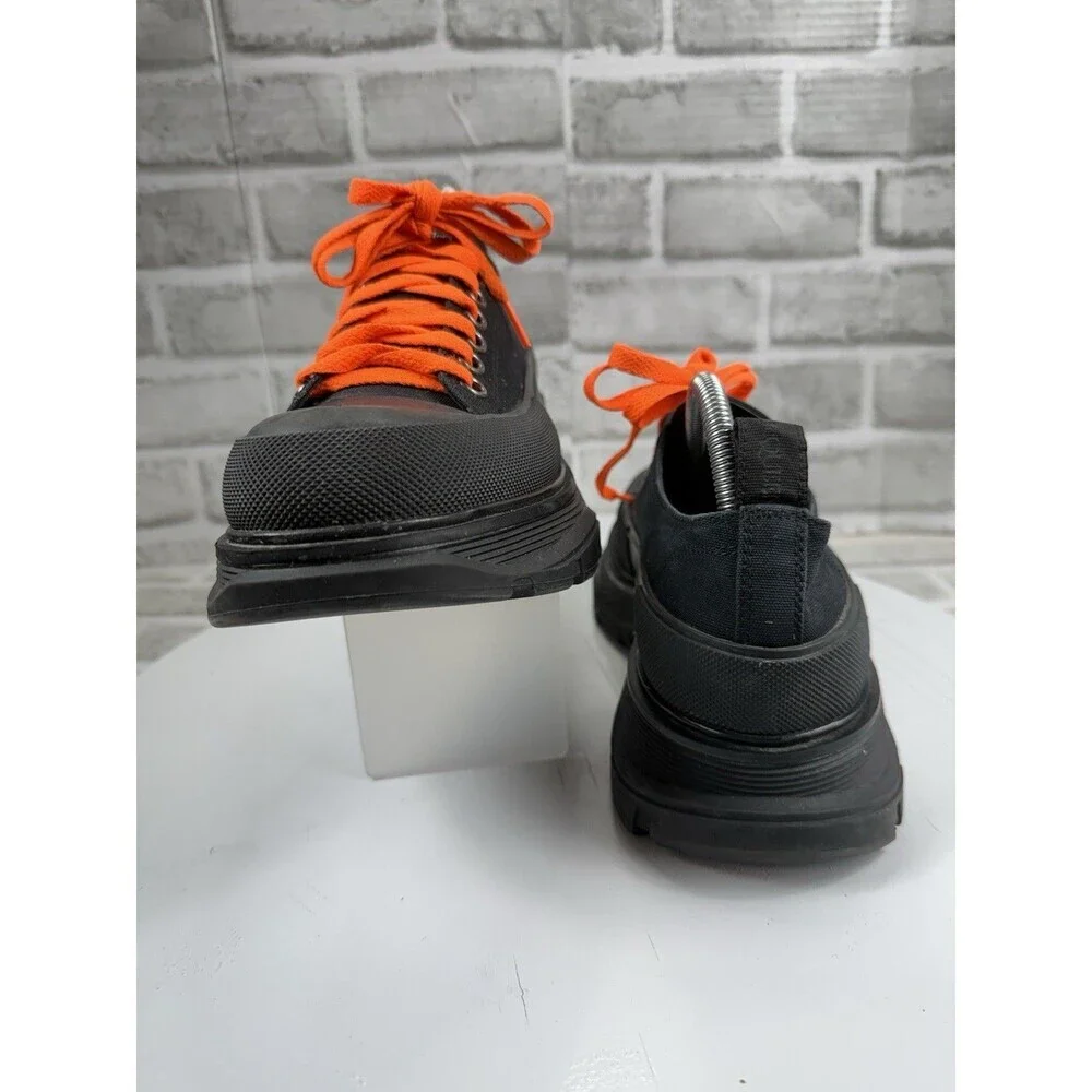 Alexander McQueen Black & Orange Tread Slick Low Platform Sneakers 40 - 9.5/10